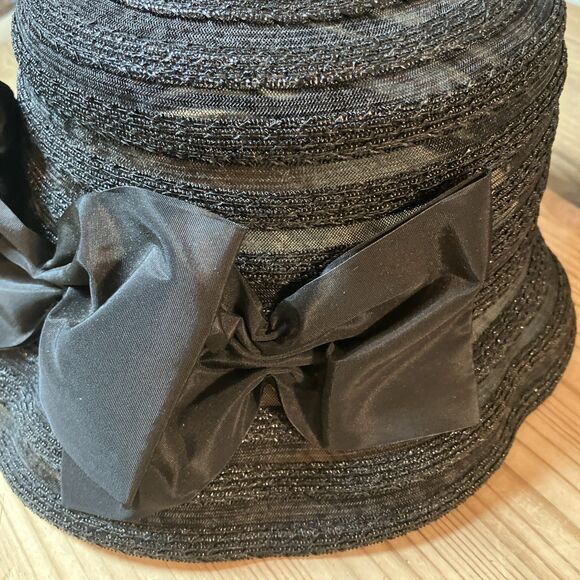 Betmar Black Straw Hat Womens Bow Accent Made in Italy Fashion Sun Hat main image 8